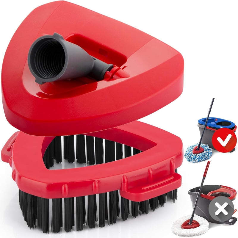 MXZONE Scrubber and Mop Base Compatible with O Cedar RinseClean 2 Tank System, Spin Mop Scrub Brush Head Replacement, Hard Bristle Cleaning Brush, 1 Mop Base and 1 Scrub Brush, Not Fit EasyWring 1 Tank - Image 1